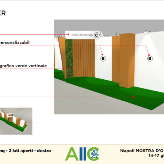 STAND PREALLESTITO 12 mq- 2Lati Liberi a destra