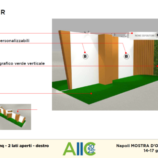 STAND PREALLESTITO 12 mq- 2Lati Liberi a sinistra